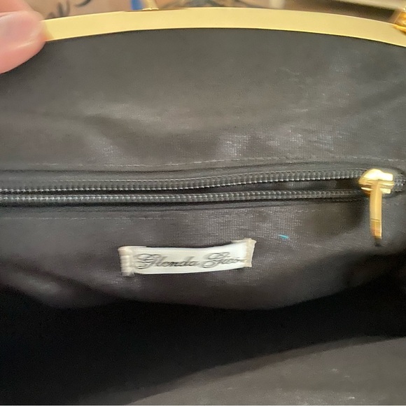 Stunning Glenda Gies Large Chenille Black & Creme Purse Handbag - No Straps - Picture 7 of 10